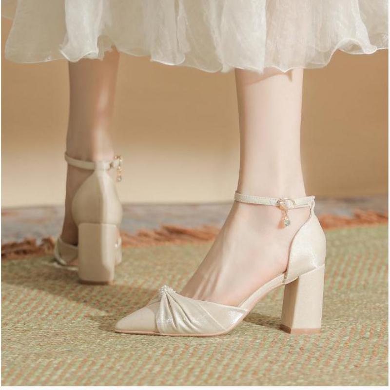 Women Formal Wear For Wedding - Size 30-44 Chunky Heel Pointed Toe