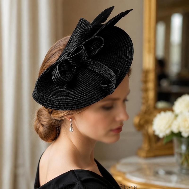 Women Formal Wear Look - Mũ đội đầu kiểu mũ rơm