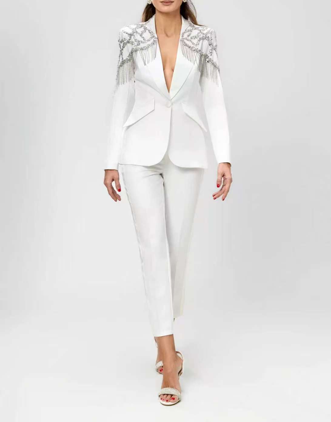Crystals Beading Women Suit Se - đánh giá và giá Women'S Formal Wear For A Wedding Guest