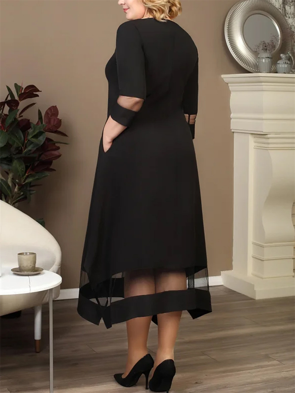 GIBSIE Plus Size Black Contras - đánh giá và giá Women Formal Office Wear Tops