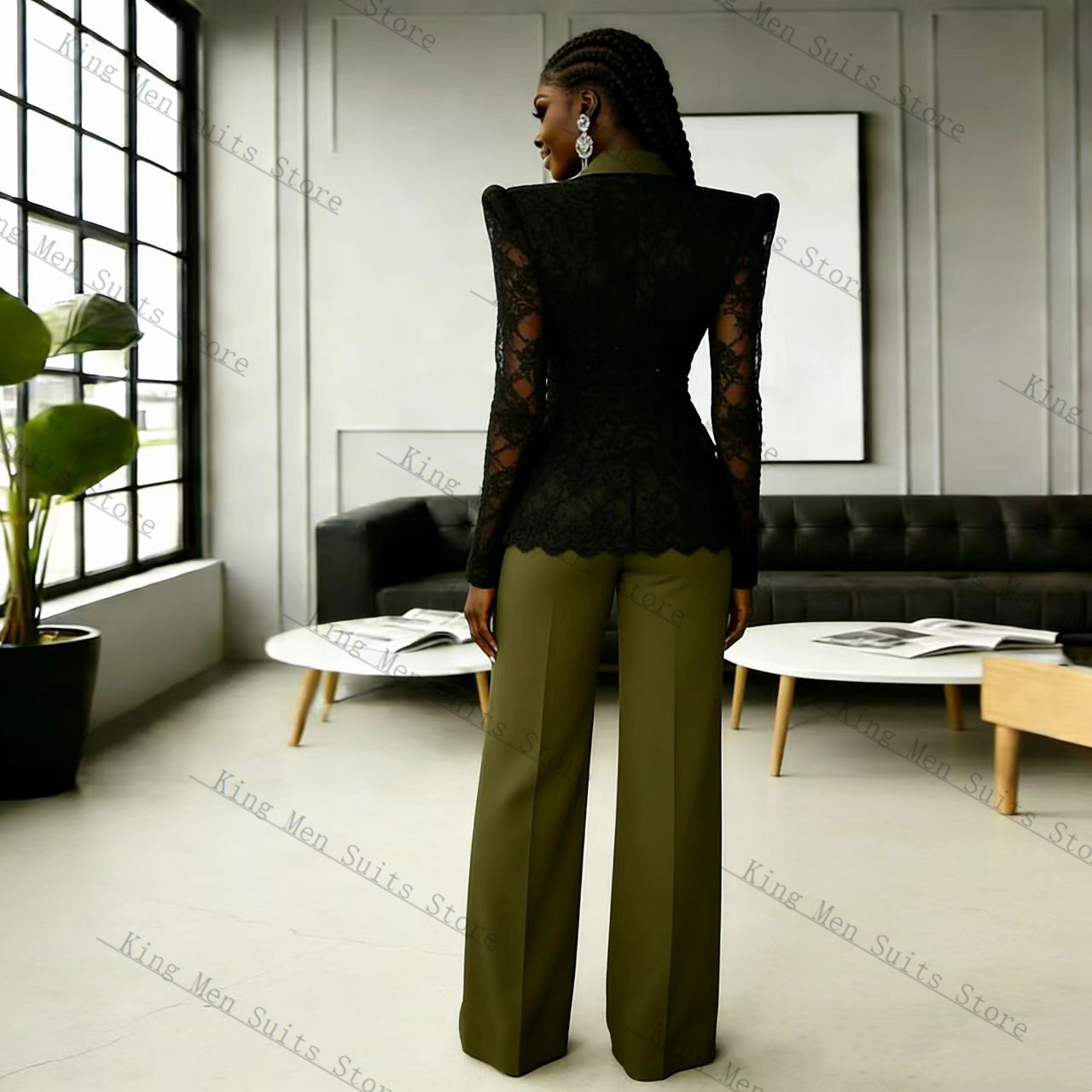 Green Black Lace Women Suit Se - đánh giá và giá Women'S Formal Wear For A Wedding Guest
