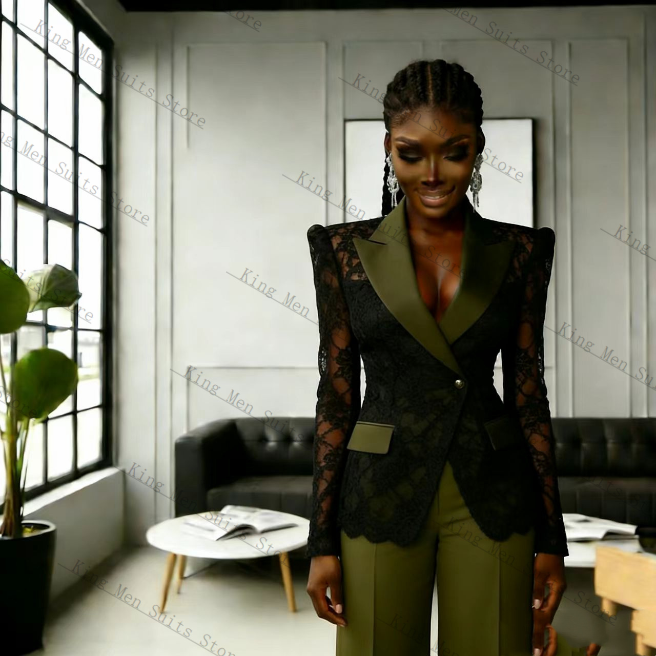 Green Black Lace Women Suit Se - đánh giá và giá Women'S Formal Wear For A Wedding Guest
