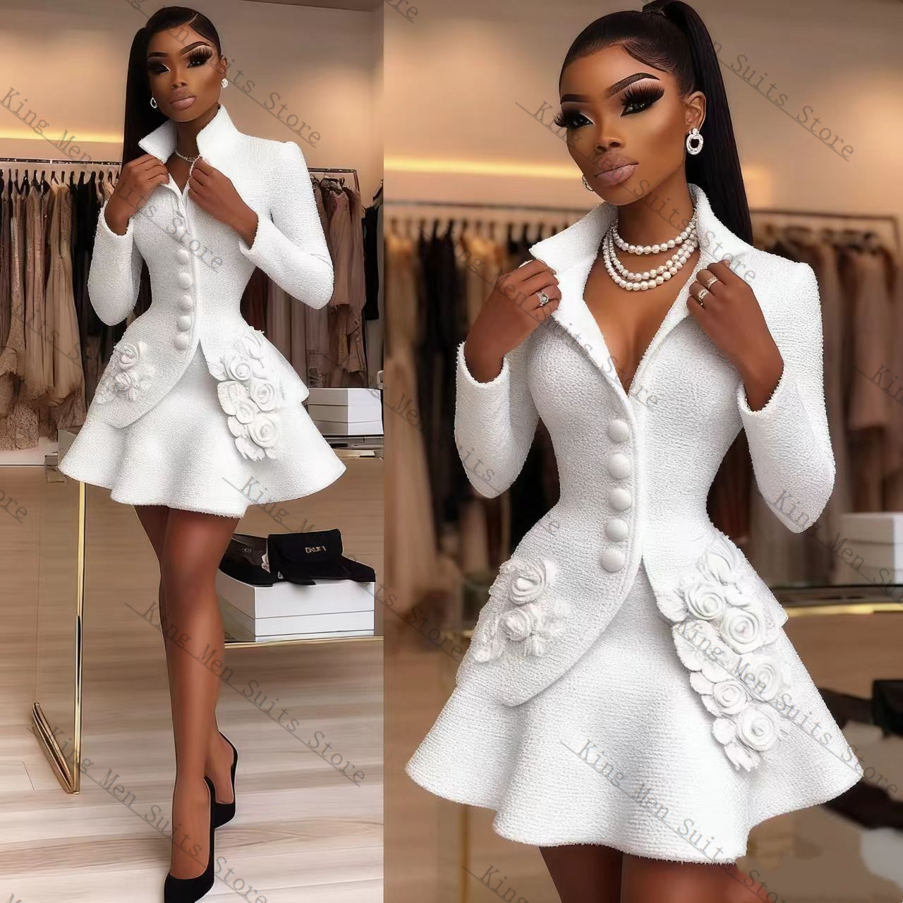 Luxury White Women Suit Set 2  - đánh giá và giá Women'S Formal Wear For A Wedding Guest