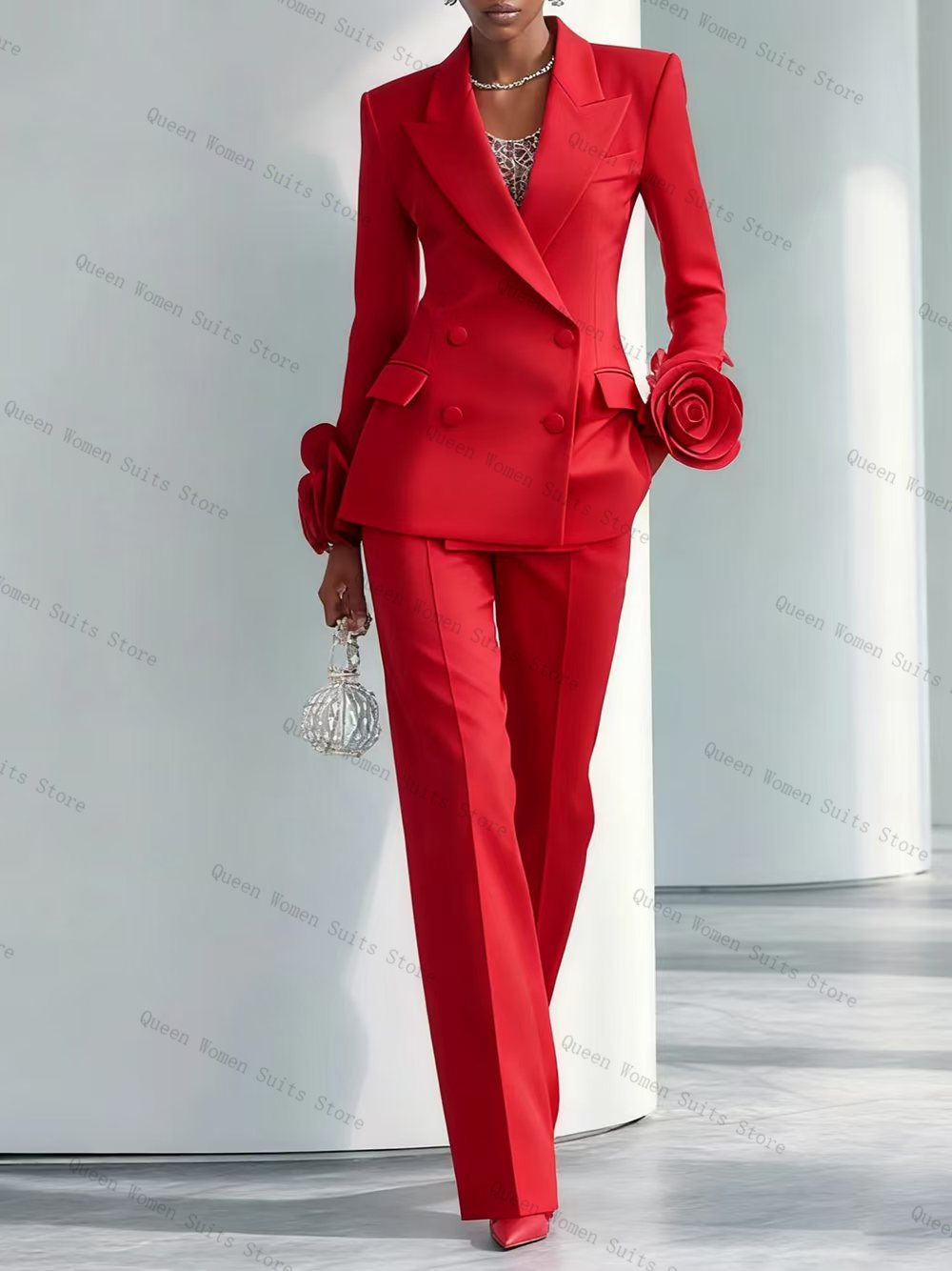 Luxury Red Women Suit Set 2 Pc - đánh giá và giá Women'S Formal Wear For A Wedding Guest