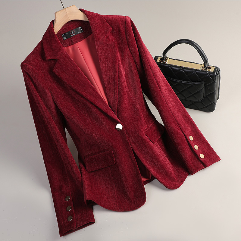 Yellow Gold Velvet Blazer Wome - đánh giá và giá Women Formal Wear With Blazer