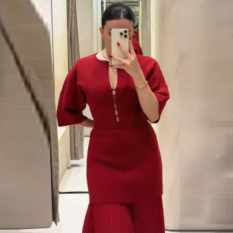 Women's Elegant Burgundy Pleat - đánh giá và giá Women Formal Wear With Skirt