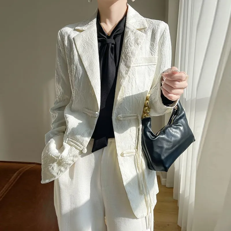 Women's White Textured Blazer  - đánh giá và giá Women Formal Wear With Blazer