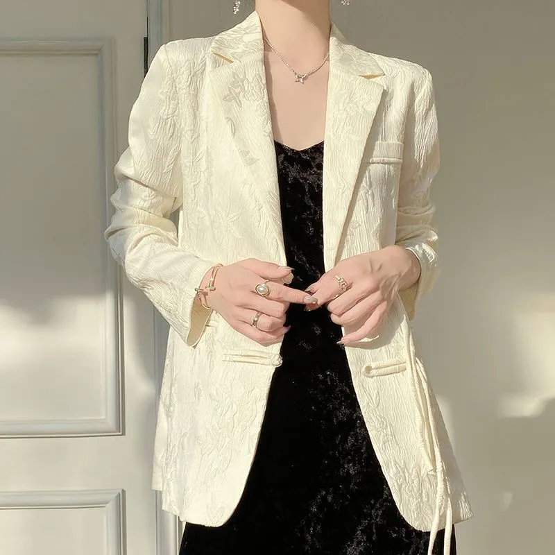 Women's White Textured Blazer  - đánh giá và giá Women Formal Wear With Blazer