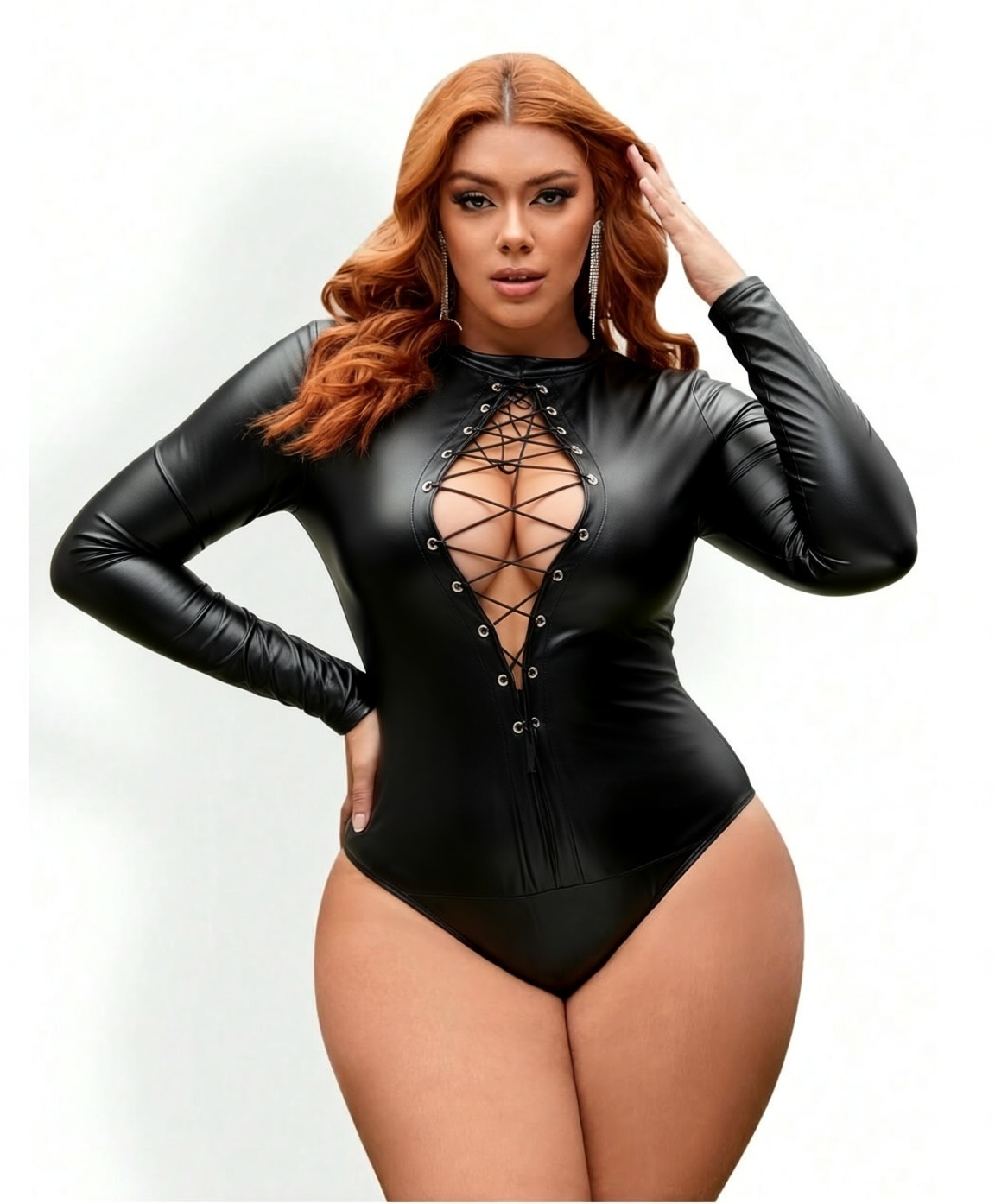 Plus Size Women Leather Bodysu - đánh giá và giá Women'S Formal Wear Jumpsuit