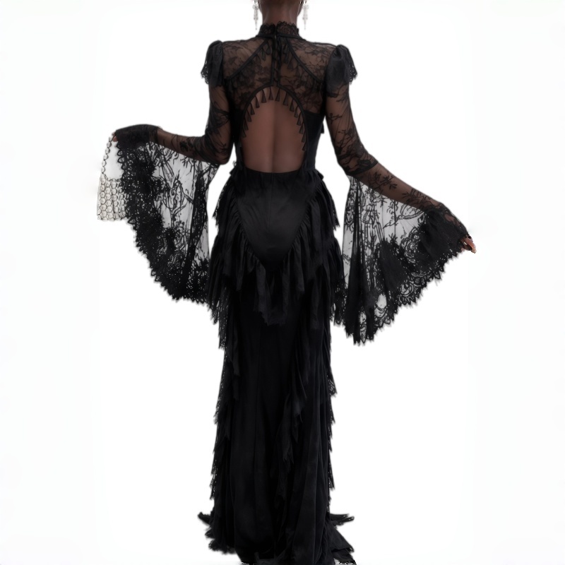 Lace High Black Mermaid Formal - đánh giá và giá Women'S Gothic Formal Wear