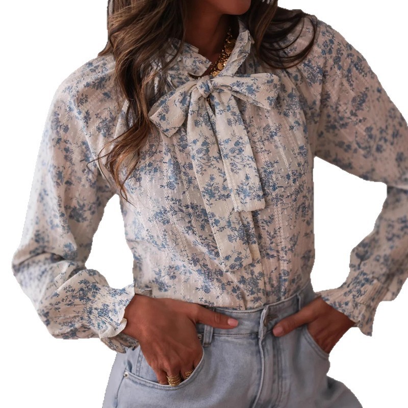 Womens Wear Bow Fashion Printe - đánh giá và giá Women Formal Office Wear Tops