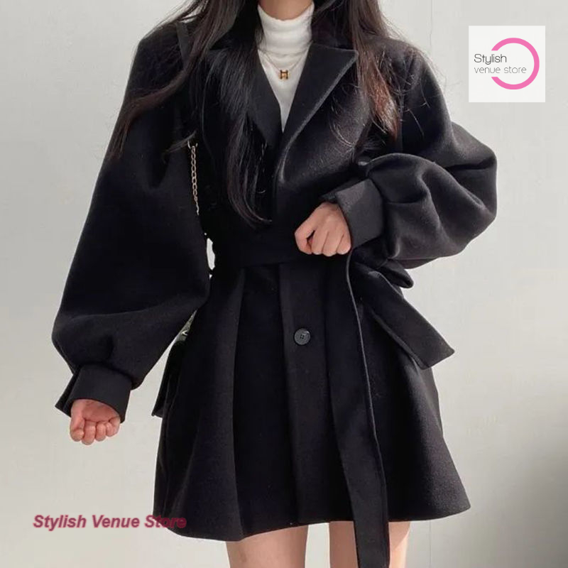 French Black High-Grade Woolen - đánh giá và giá Trench Coat Formal
