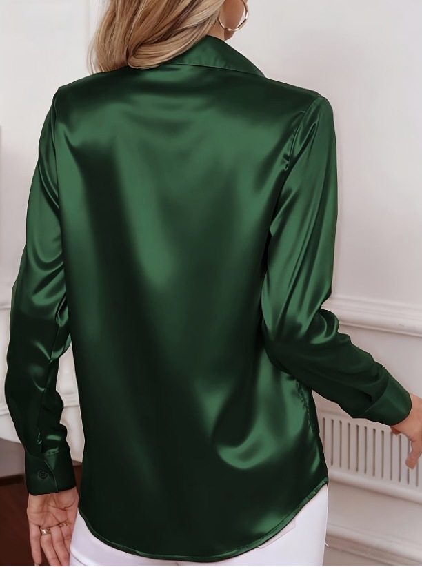 Women Satin Lapel Collar Blous - đánh giá và giá Women Formal Office Wear Tops